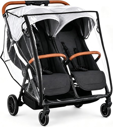 Double pram rain - pram, cover